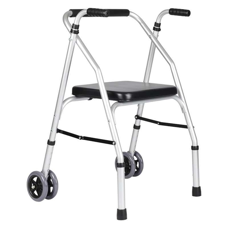 Aide à la marche à double roue avec siège